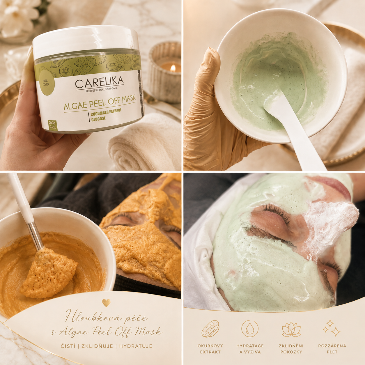 Ošetření pleti maskou Carelika Algae Peel Off