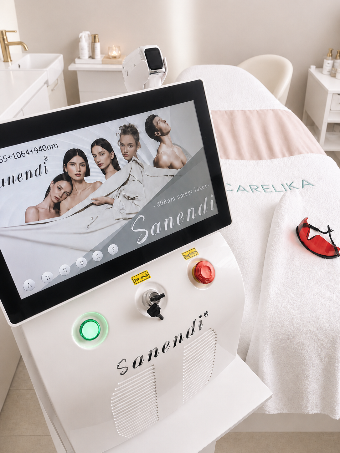 Diodový laser Sanendi 808nm smart laser ve studiu